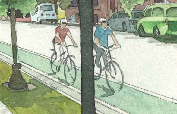 Under the Folsom Ranch transportation plan, every roadway will include bike lanes and sidewalks.
